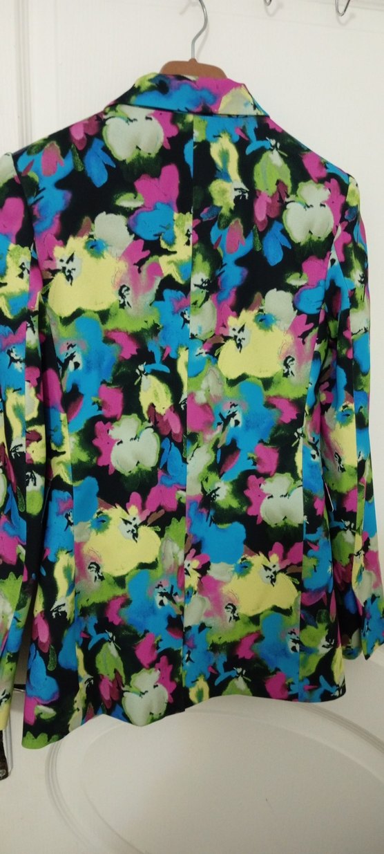 Renkli Batik Desenli Kadın Blazer Ceket - Görsel 5