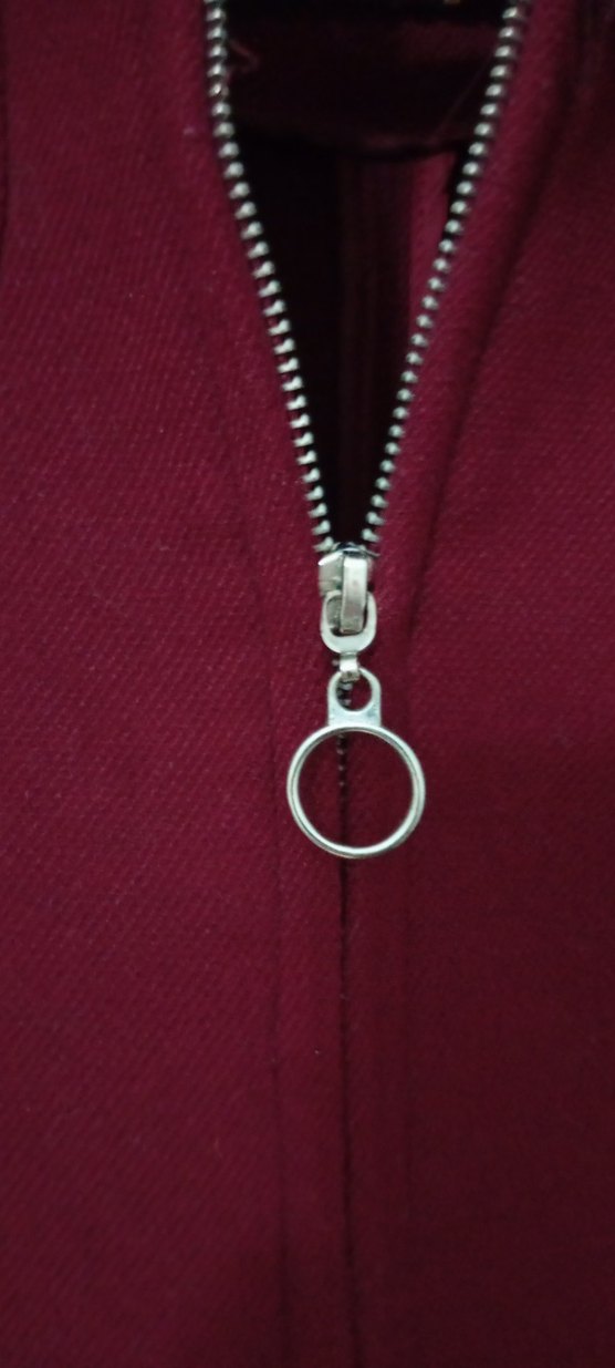 Fermuarlı Bordo Kaban - Görsel 3