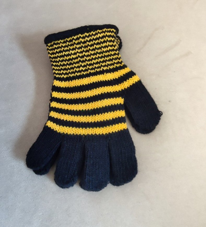 Siyah Sarı Örgü Kadın Eldiven - Görsel 3