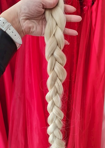 platin gerçek saç Görünümlü Bohem Saç - Görsel 3