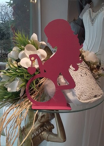 Pembe Parlak Desenli Uzun Göbekli Dekor - Görsel 2