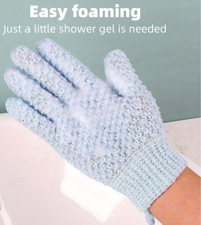 Mavi Örgü Kadın Eldiveni - Görsel 2