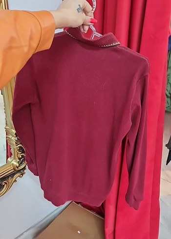 Bordo Baskılı Fermuarlı Erkek Sweatshirt - Görsel 2