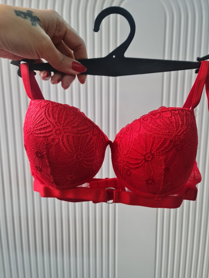 Kırmızı Mini Dantelli Sütyen Takımı - Görsel 3