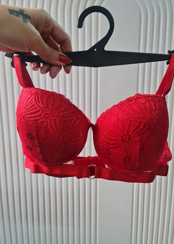 Kırmızı Dantelli Mini Sütyen Takımı - Görsel 5