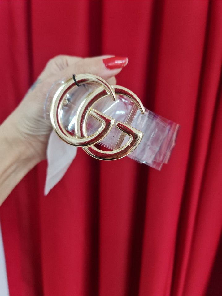 Kadın Altın Renk Metal Tokalı Kemer - Görsel 2