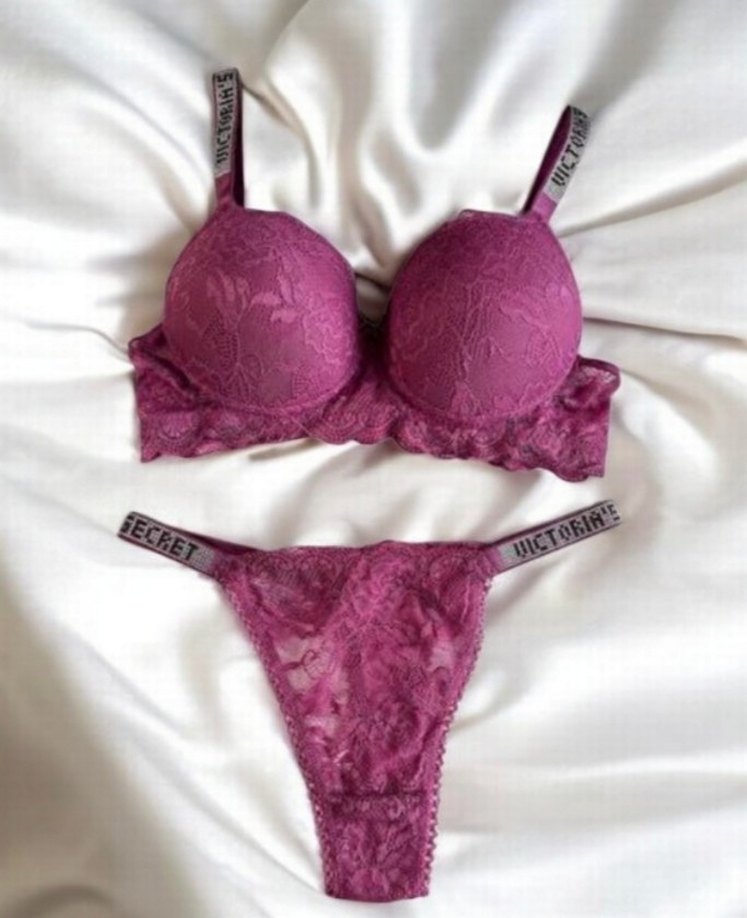 Bordo Dantelli Victoria's Secret Sütyen Takımı - Görsel 2