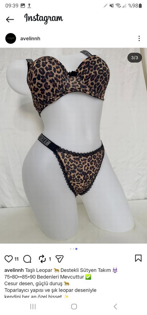 Leopar Desenli Mini Sütyen Takımı - Görsel 4