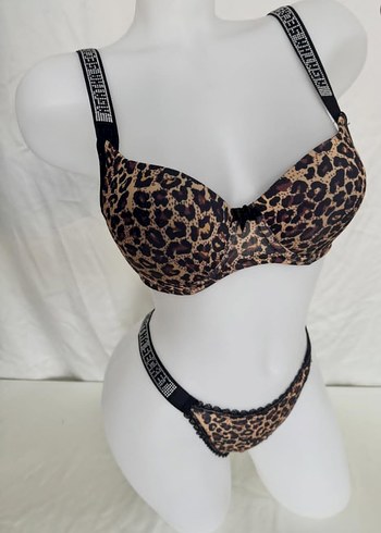 Kahverengi Leopar Desenli Mini Sütyen Takımı - Görsel 2