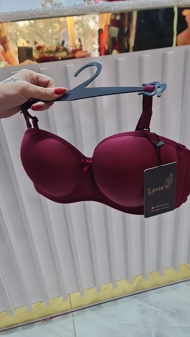 Bordo Minimalist Goth Sütyen - Görsel 3