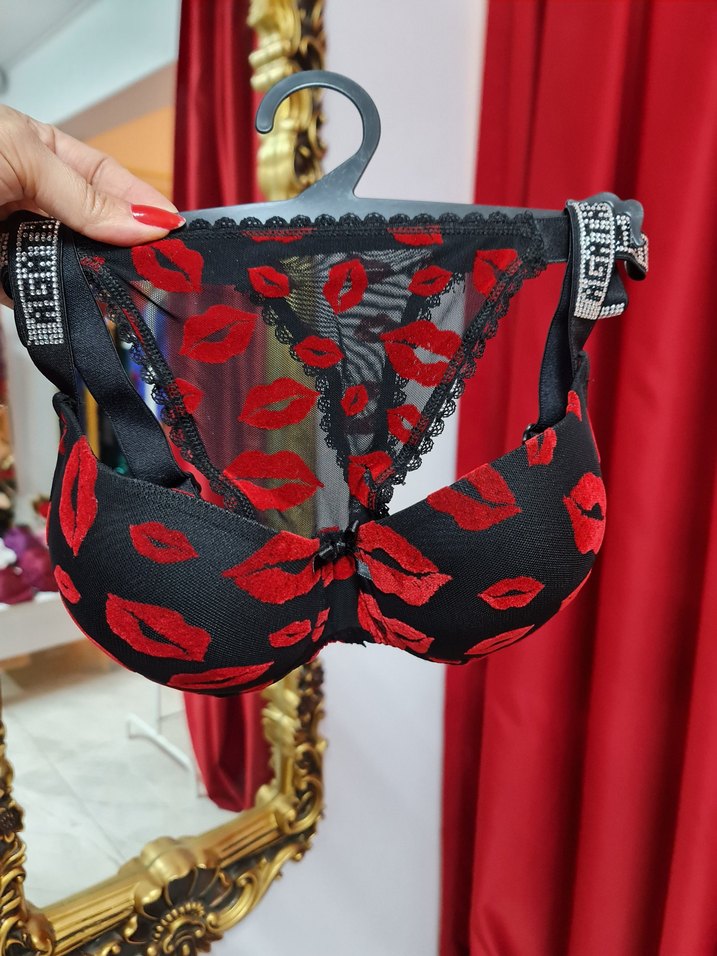 Renkli Desenli Kısa Mini Goth Sütyen - Görsel 2