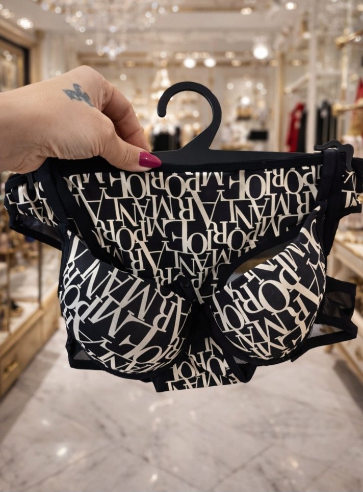 Zebra Desenli Siyah Glamour Sütyen Takımı - Görsel 2