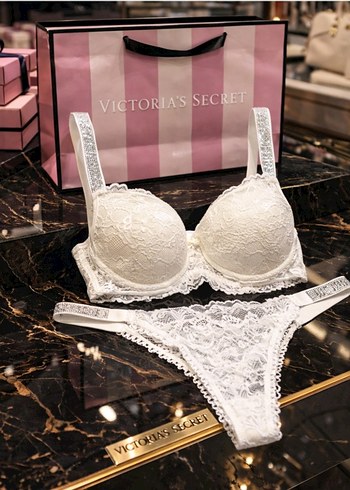 Beyaz Modern Klasik Dantelli Sütyen ve Külot Takımı - Görsel 2