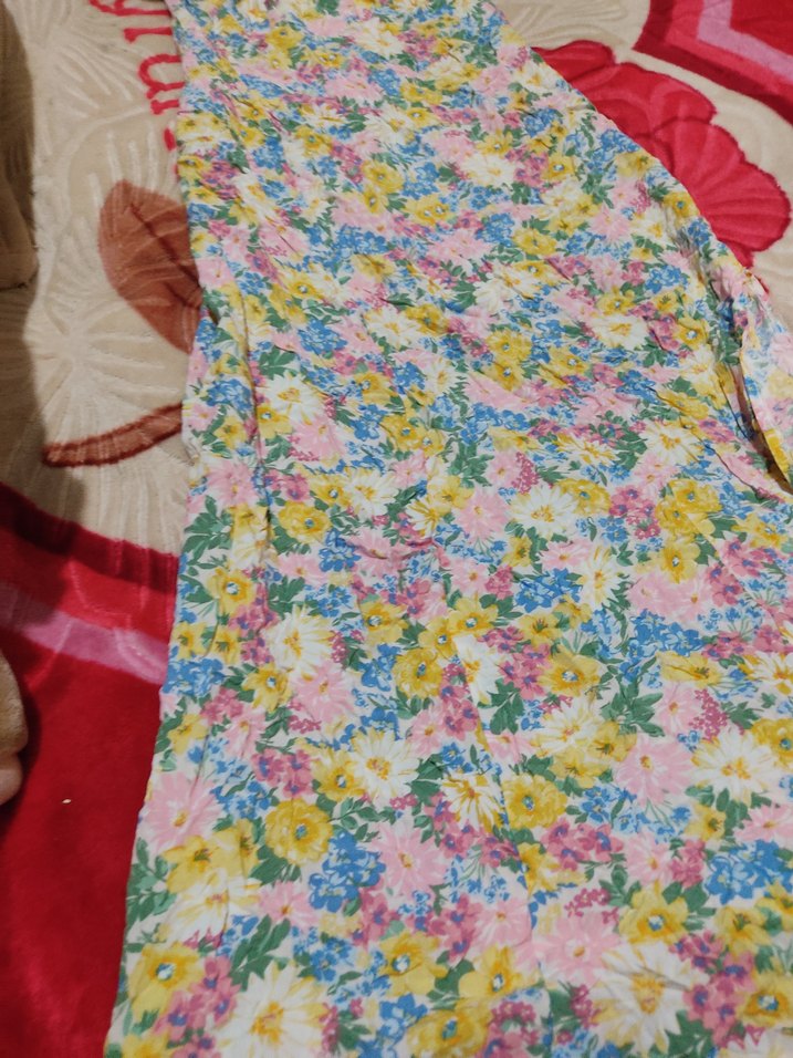 Bohem Uzun Bağlama Desenli Kadın Elbise yandan yırtmaçlı - Görsel 3