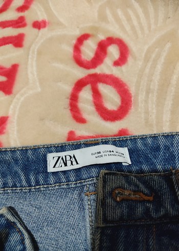 Kadın Açık Mavi Fırfırlı Bol Kesim Denim Pantolon - Görsel 3