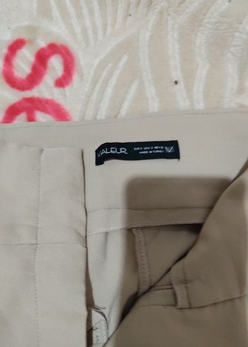 Kadın Bej Kemerli Kumaş Pantolon - Görsel 3