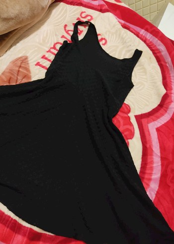 Kadın Siyah V Yaka Triko Midi Elbise - Görsel 2