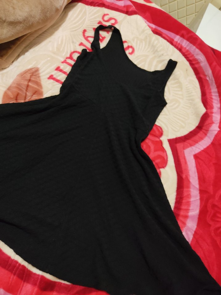 Kadın Siyah V Yaka Triko Midi Elbise - Görsel 2