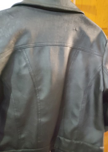 Siyah Deri Biker Ceket Kadın - Görsel 4