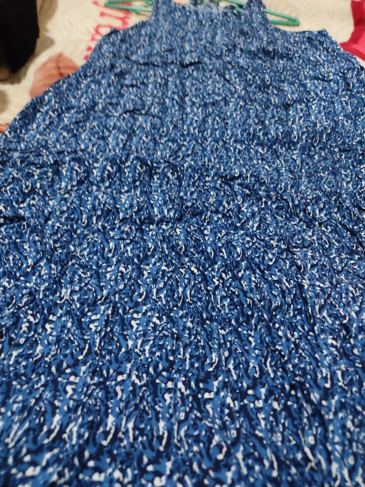 Mavi Bağlamalı Desenli Hamile Triko Tunik - Görsel 2