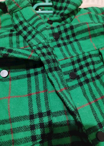 Düğmeli Yeşil Kadın Uzun Kollu Gömlek - Görsel 2