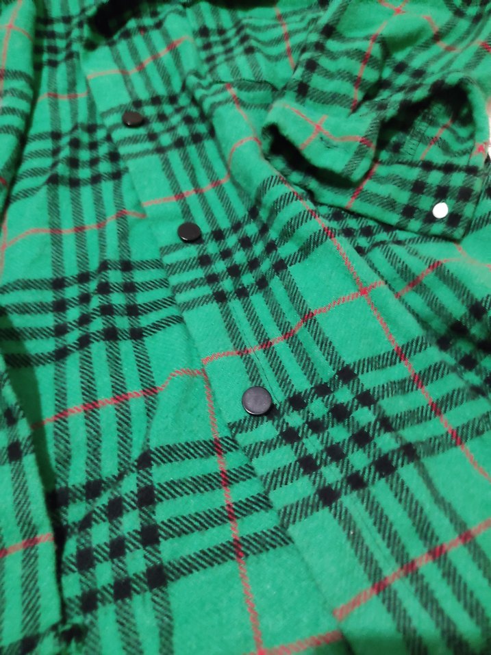 Düğmeli Yeşil Kadın Uzun Kollu Gömlek - Görsel 3