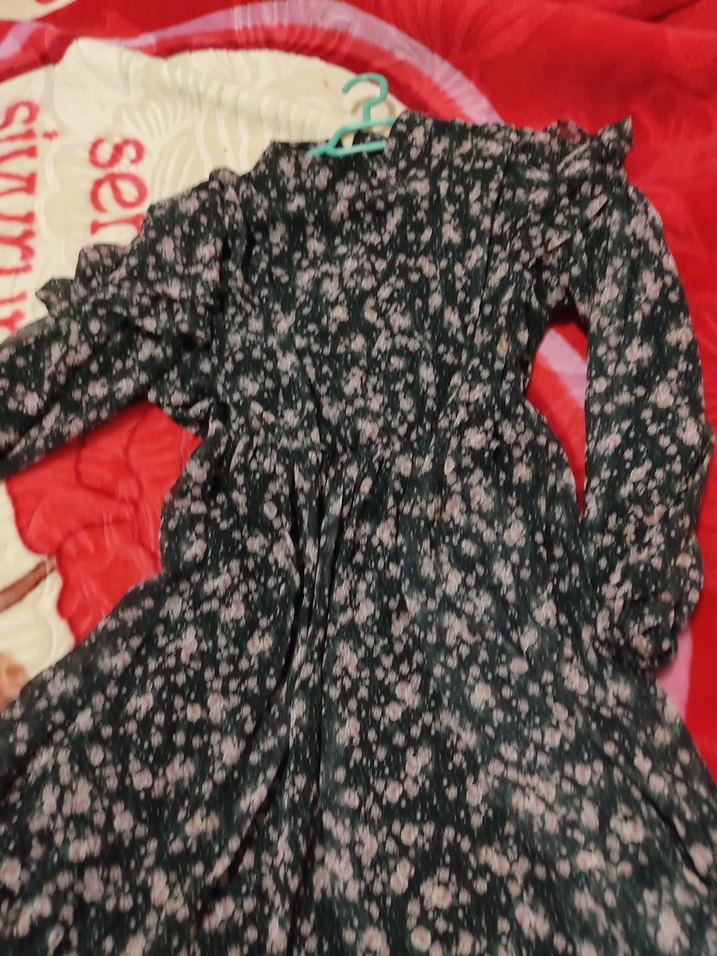 Kadın Siyah Bohem Renkli Uzun Elbise - Görsel 3