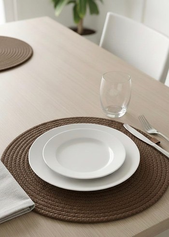 Kahverengi supla 4 lü takım jüt ip - Görsel 2