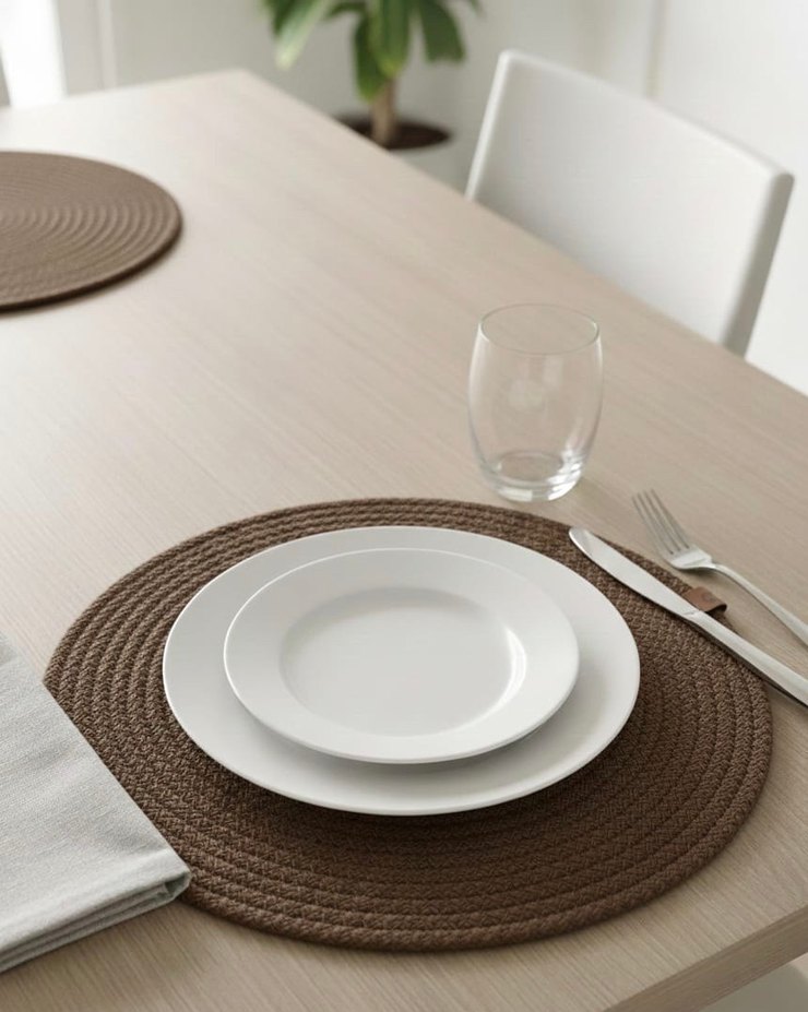 Kahverengi supla 4 lü takım jüt ip - Görsel 2