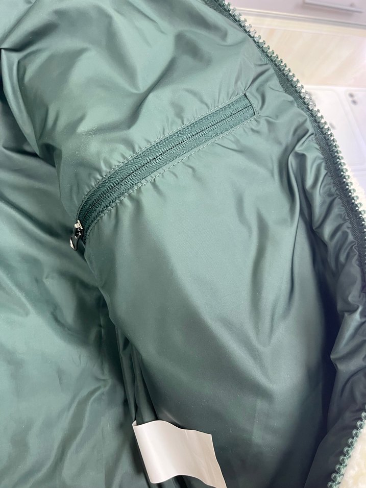 Uzun Kollu, Yüksek Yakalı Erkek Gri-Beyaz Polar Ceket - Görsel 4