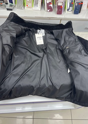 Siyah Peluş Detaylı Yüksek Yakalı Erkek Ceket - Görsel 3