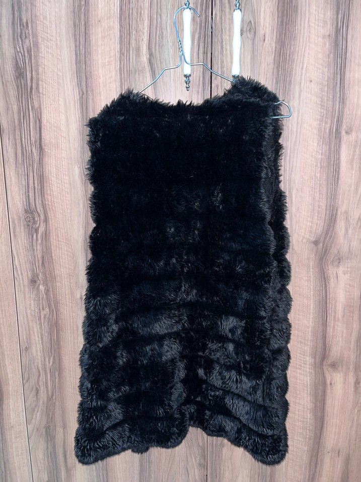 Siyah Kürklü Uzun Kadın Yelek - Görsel 2