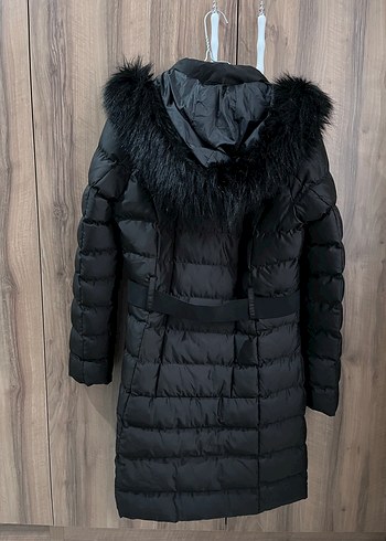 Kürklü Siyah Kadın Kışlık Mont - Görsel 2