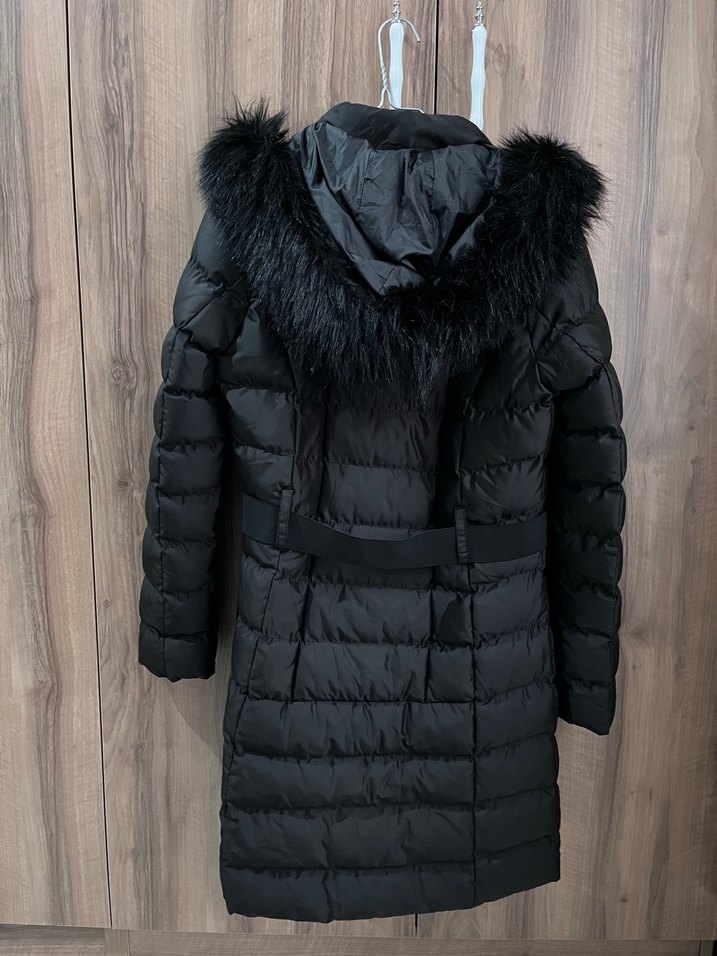 Kürklü Siyah Kadın Kışlık Mont - Görsel 2