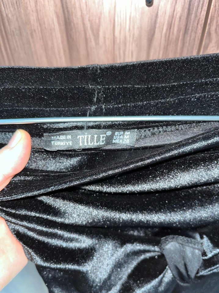 Drapeli Siyah Uzun Kadın Etek - Görsel 4