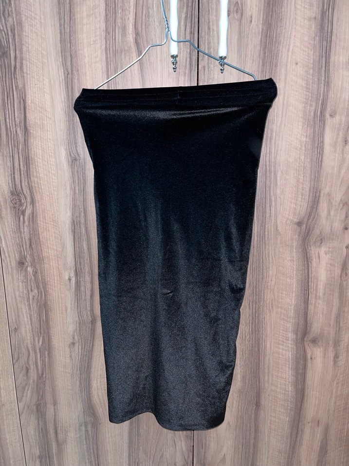 Drapeli Siyah Uzun Kadın Etek - Görsel 2