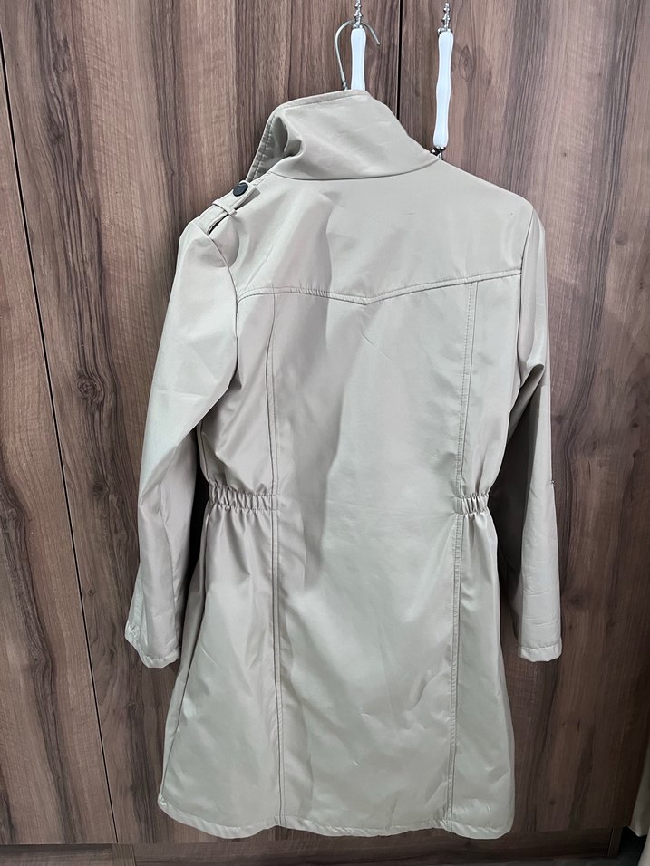 Bej Midi Düğmeli Kadın Ceket - Görsel 2