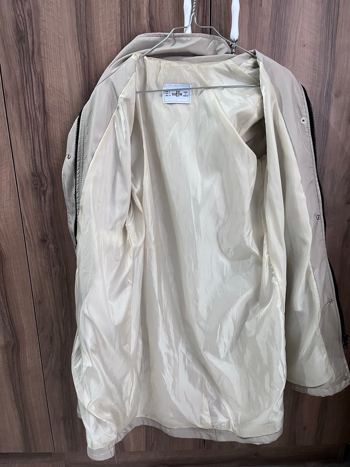 Bej Midi Düğmeli Kadın Ceket - Görsel 3