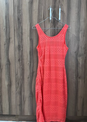 Nar çiçeği Örgü Midi Elbise - Görsel 2