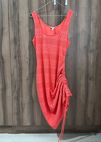 Nar çiçeği Örgü Midi Elbise - Görsel 3