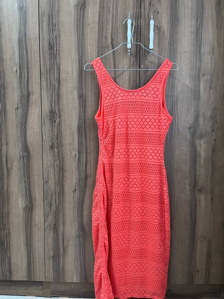 Nar çiçeği Örgü Midi Elbise - Görsel 2