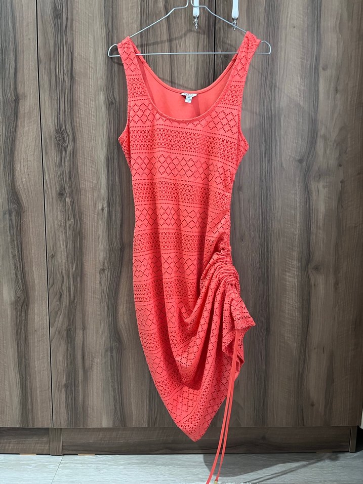 Nar çiçeği Örgü Midi Elbise - Görsel 3