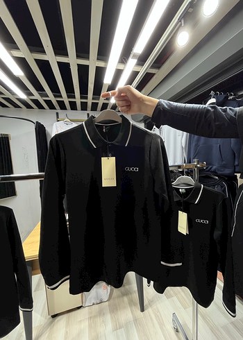 Gucci Siyah Uzun Kollu Polo Tişört - Görsel 6