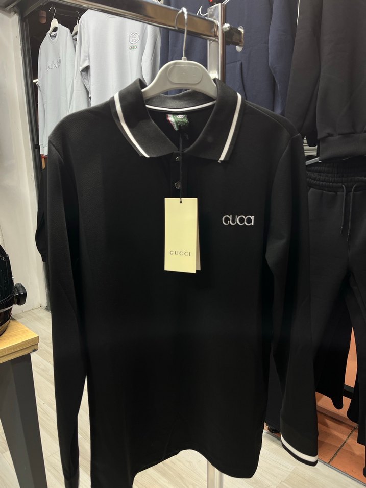 Gucci Siyah Uzun Kollu Polo Tişört - Görsel 4