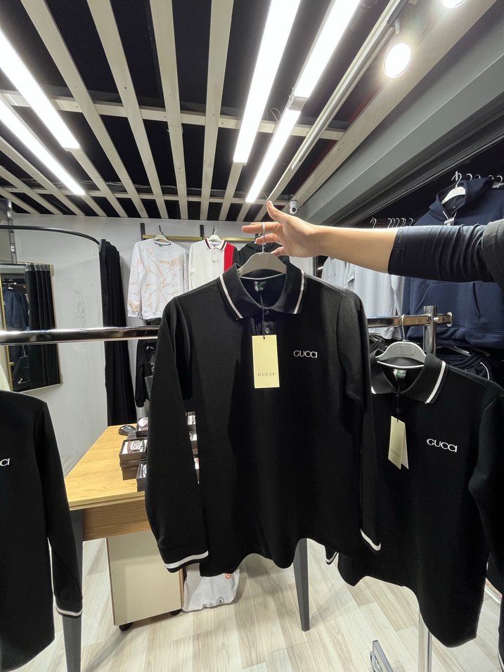 Gucci Siyah Uzun Kollu Polo Tişört - Görsel 5