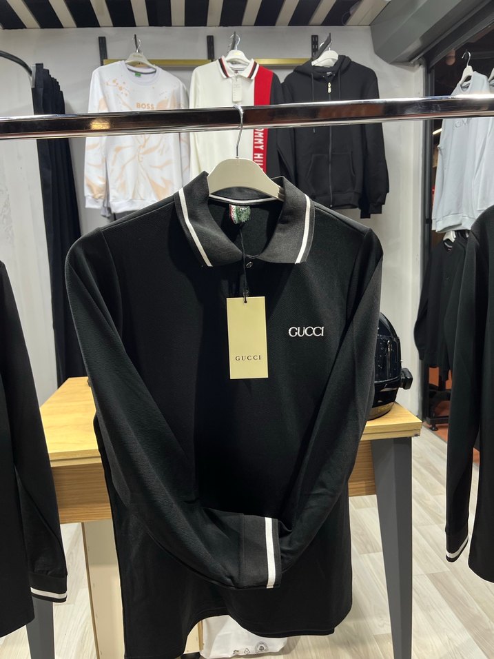 Gucci Siyah Uzun Kollu Polo Tişört - Görsel 3