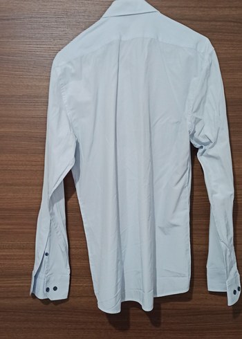 Düğmeli Çizgili Erkek Gömlek - Görsel 3