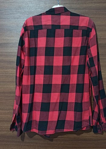 Erkek Kırmızı Kareli Uzun Kollu Gömlek - Görsel 3