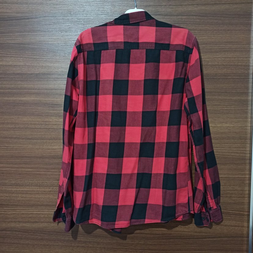 Erkek Kırmızı Kareli Uzun Kollu Gömlek - Görsel 3