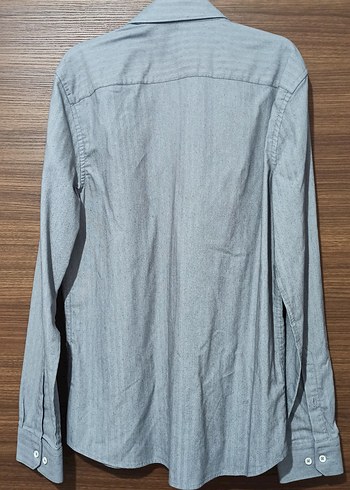 Gri Erkek Gömlek Uzun Kollu - Görsel 4